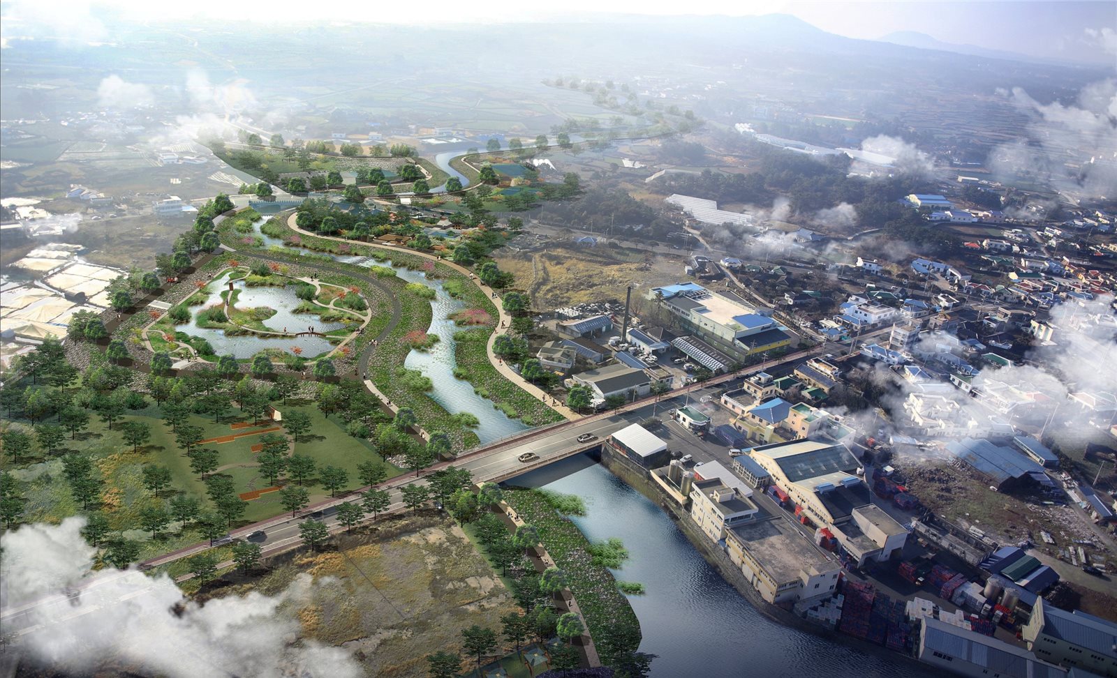 瓮浦川河川整治工程鸟瞰图
